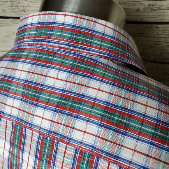 L L BEAN Womens Button TOP 3/4 Sleeve PLAID Wrinkle Free Size MP - Picture 4 of 8